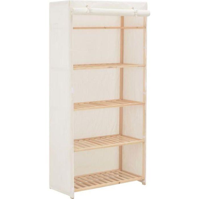 VidaXL Garde-robe Blanc 79 x 40 x 170 cm Tissu