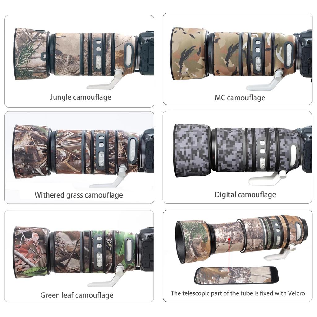COMEOXO Sigma Lens Cover Waterproof Material Lens Protective Cover Telephoto Lens Coat for CANON RF L IS USM Sigma Lens Camouflage Protective Cover