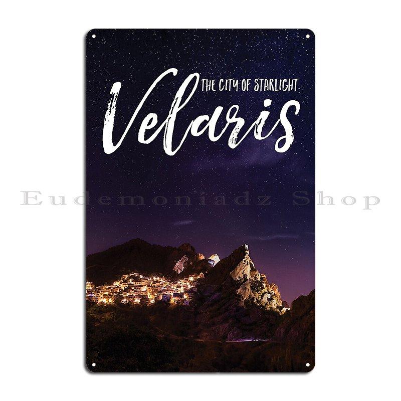 Velaris From Acotar SJM The City of Starlight ACOMAF Metal Plaque Wall Decor Garage Decoration Designer Tin Sign Poster