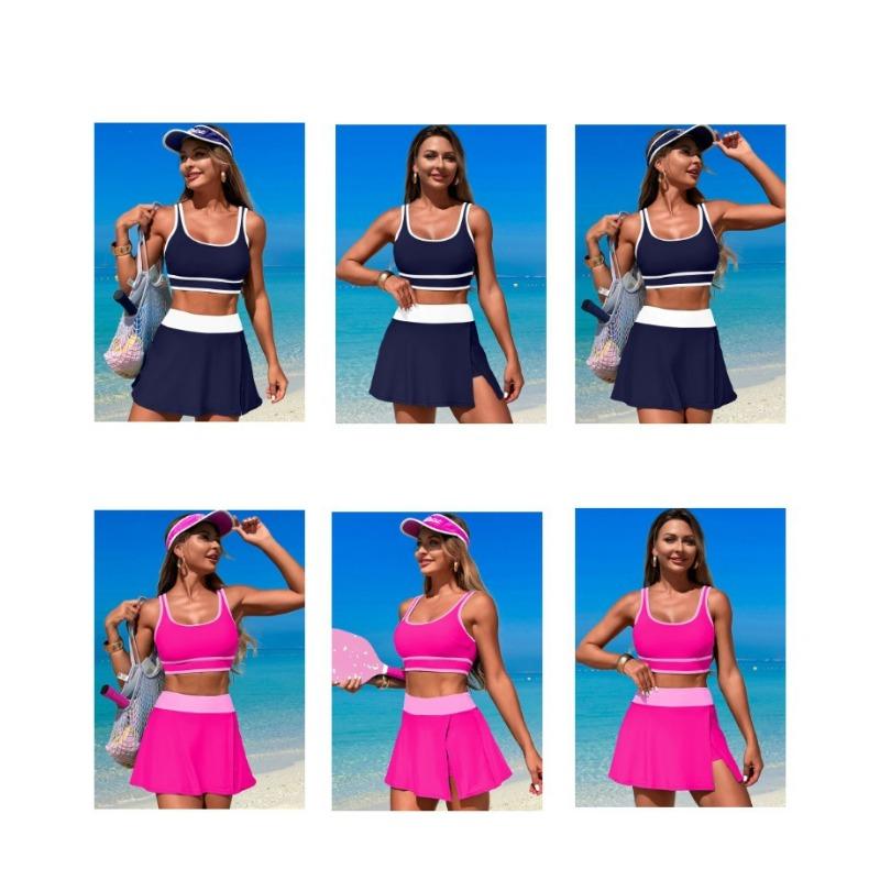 Dámské rychleschnoucí vysoce elastické dvoudílné dělené plavky Bikini pro plážové sporty