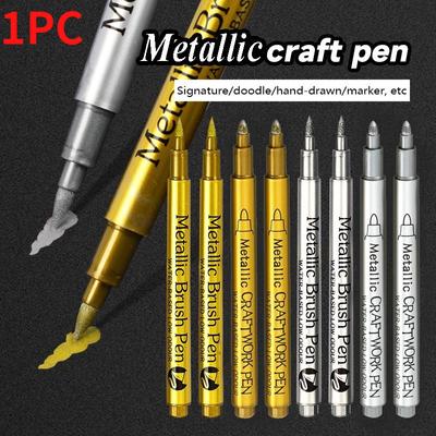 Rotuladores metálicos impermeables, rotulador de pintura permanente para manualidades DIY, marca de álbum de recortes, ilustración artística, papelería, 1 ud.