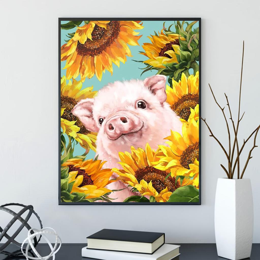 5D DIY Diamond Painting Cute Pig Cross Stitch Kit Mosaic Diamond Embroidery Rose Full Round/Square Drill Home Decoration