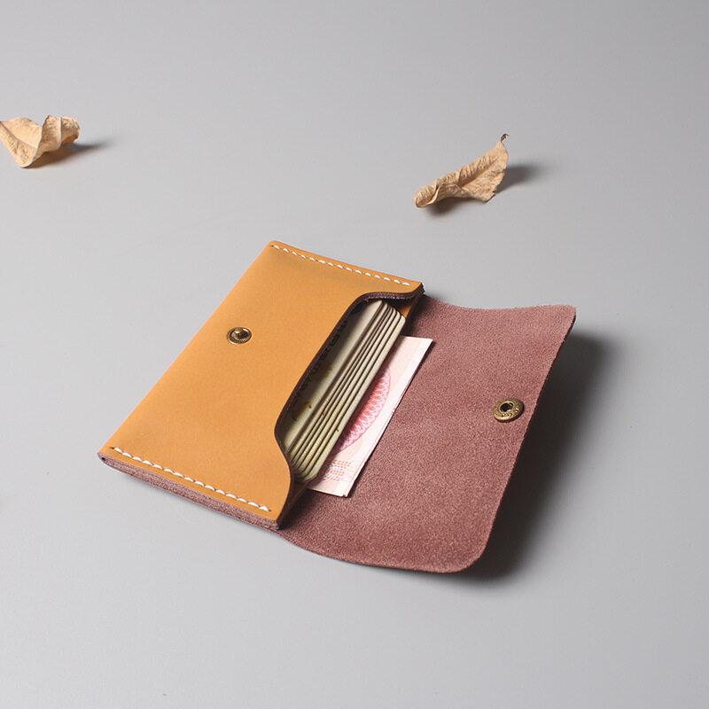 Japanese Minimalist Style Ins Card Bag Soft Cowhide Handmade Retro Simple Mens and Women Thin Soft Small Credit Card Holder
