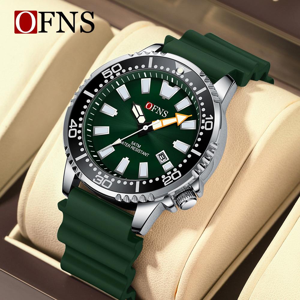 Men's Quartz Watch Calendar Luminous Sports Rubber Strap Waterproof Casual Cool Wristwatch Male Clock Reloj Hombre
