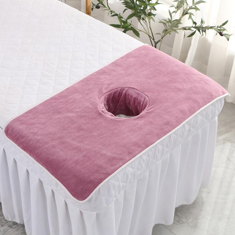 3 Pcs Thickened Beauty SPA Massage Table Planking Face Towel With Hole Bed Bandana Beauty Salon Bed Head Towel