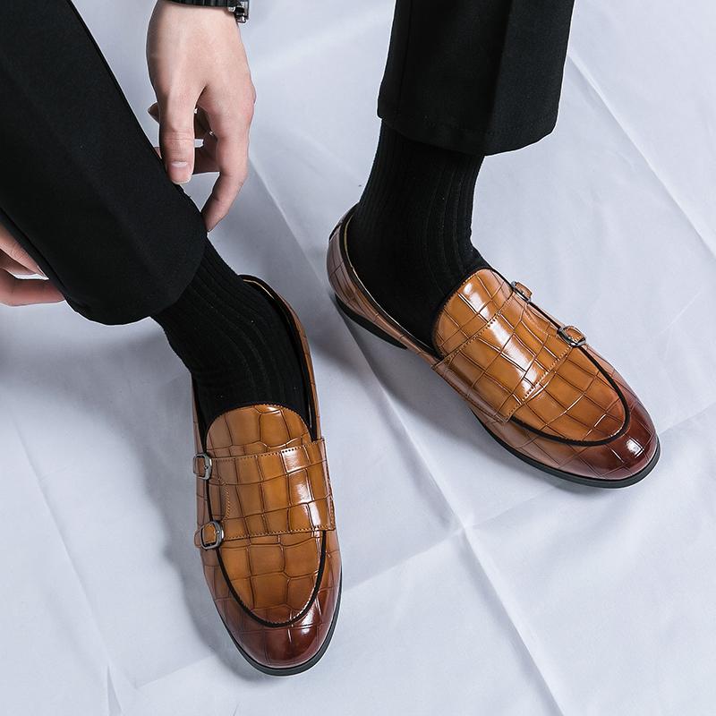 Fashion Hot Selling Luxury Blue Banquet Men's Formal Shoes Europe America High-end New Men's Business Work Shoes Groom's Wedding Shoes