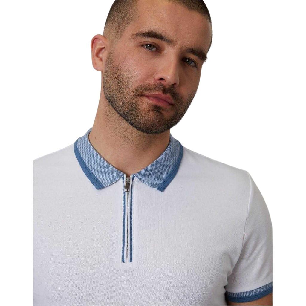 Threadbare Mens Denim Look Denim Look Slim Short-Sleeved Polo Shirt