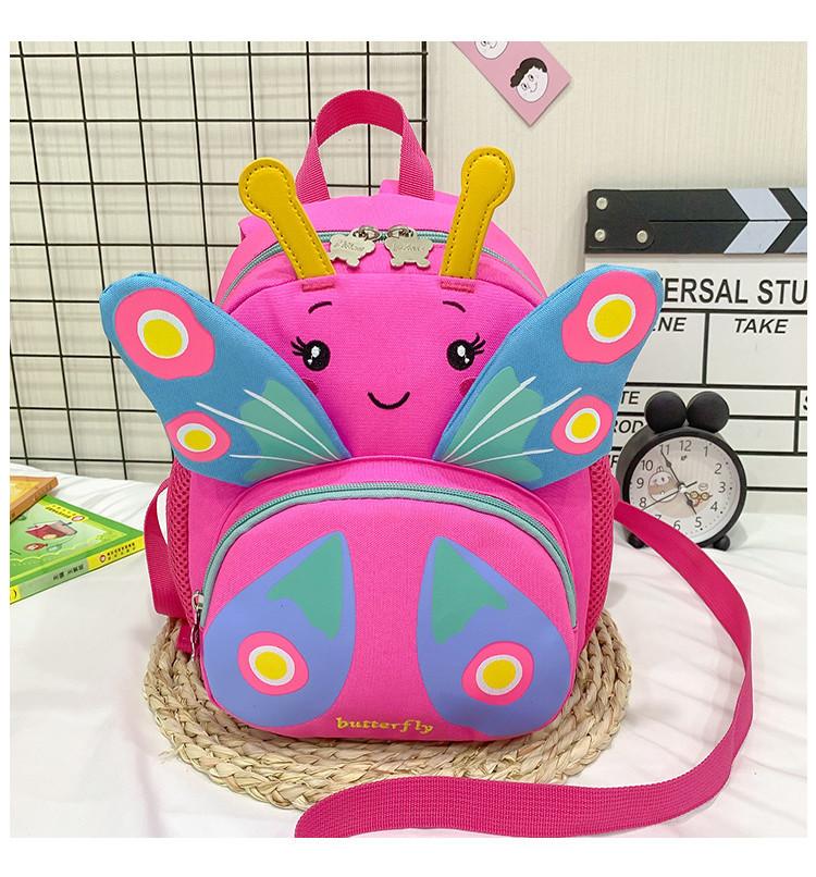 Adorable Girls Cartoon Butterfly School Bag With Wear-resistant Fabric