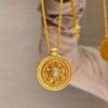 Vintage Ruyi Rotatable Pendant Good Fortune Necklace Women Fashion Versatile Round Pendant Necklace Jewelry Gifts