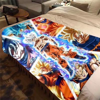 1PC Dragon Ball Super Print Flannel Blanket, High Quality All Seasons, Home Decor, Warmth and Comfort, Perfect for Christmas Gifts