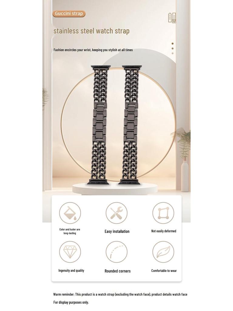 22mm Schnellverschluss Glänzendes Metall-Uhrenarmband mit doppelten Diamantreihen für Samsung & Huawei GT Serie