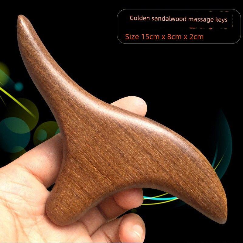 Scrapping Rod Multifunctional Triangle Finches Reflexology Foot Massager [Golden Sandalwood Large Bird] + Picture