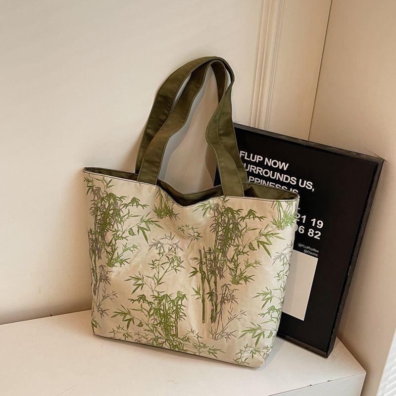 

New Chinese style handbag bag New spring and summer embroidery versatile shoulder bag Large capacity commuter tote bag зелений