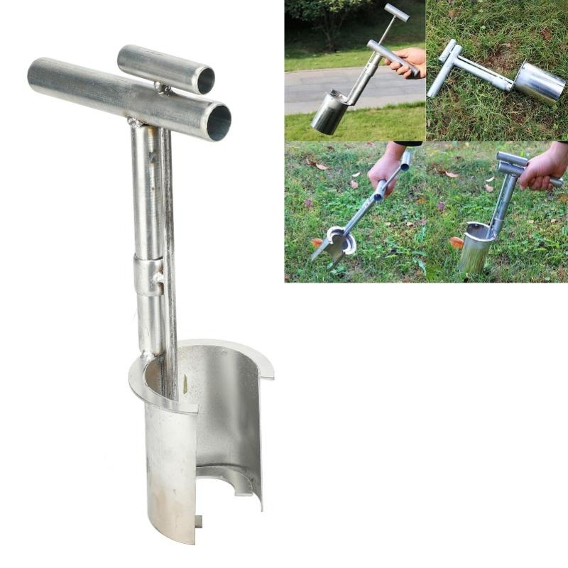 Bulb Planter Tool Alloy Handheld Soil Sampler Lawn And Garden Tool For Weeding Transplanting Digging