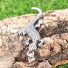 Meier Personalized retro gothic style tripod gecko three-dimensional pendant hip hop punk stainless steel necklace