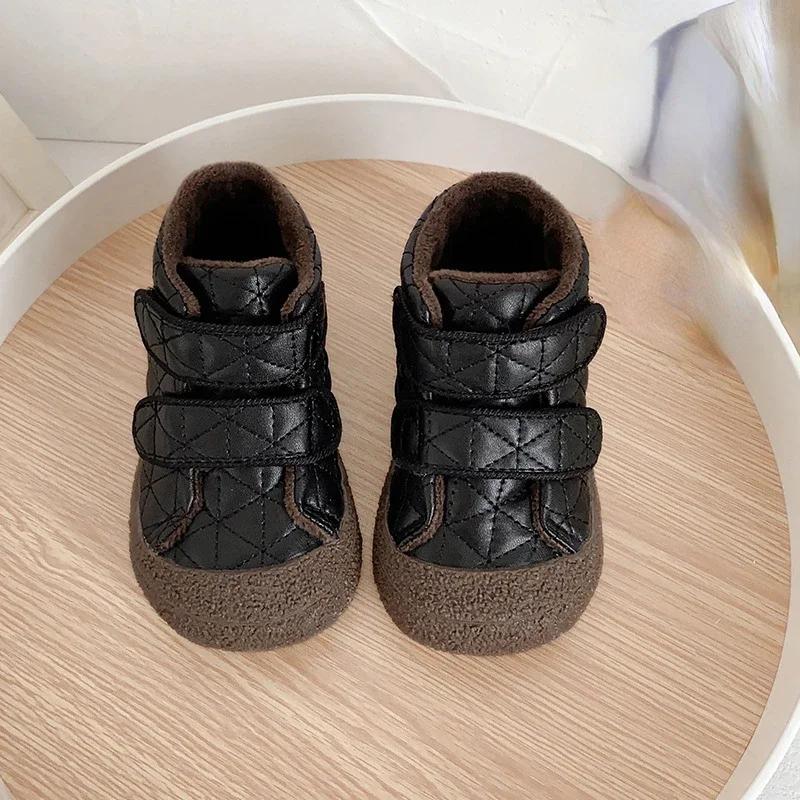 New Gril Sneaker Versatile Simple Comfort Child Sneakers Light Comfort Girl Shoes Warm Winter Boy Shoe Casual Cotton Shoe Tenis