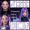 4 Stück KPop Dämon Lumi Cosplay Tattoo Aufkleber Holografische Körper Gesichts Aufkleber für Partys Halloween Bühnenauftritte