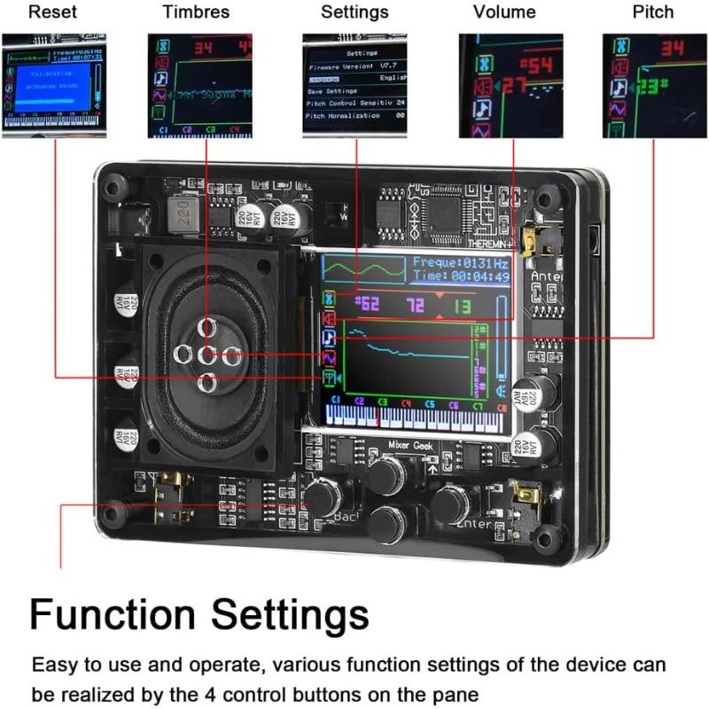 Type C Audio Theremin Vintage Musical Module Ingenious Mini Electronic Instrument Multiple Adjustable Voices with Color Screen Gift