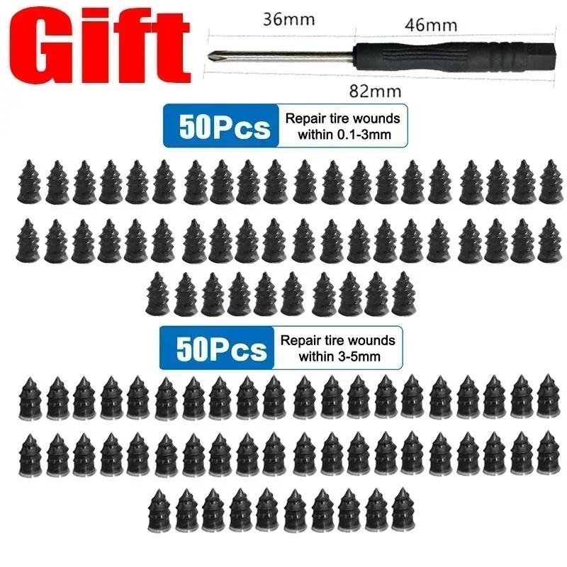 5/100pcs Tire Puncture Repair Nails for Car Motorcycle Scooter Bike Vacuum Tyre Repairing Rubber Metal Nail Set Car Accessories