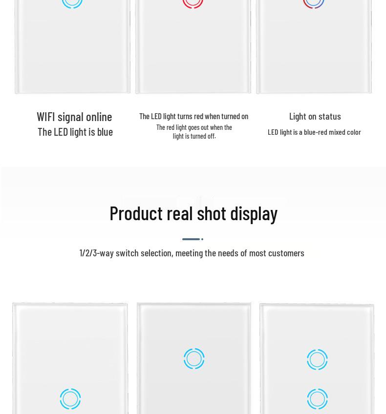 WiFi Smart Touch Switch with Alexa Voice Control & Mobile App, US Standard Panel