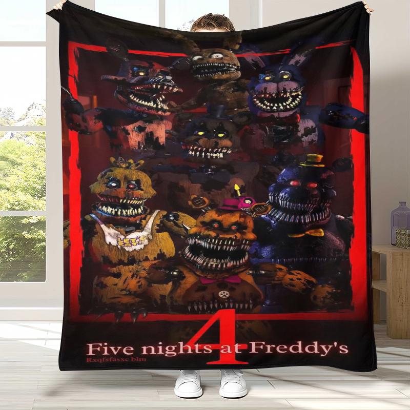Coperta in Flanella Horror Freddy F-FNAF Games, Coperta in Peluche Calda Ultra Morbida per Casa Camera da Letto Letto Divano Ufficio Campeggio Picnic