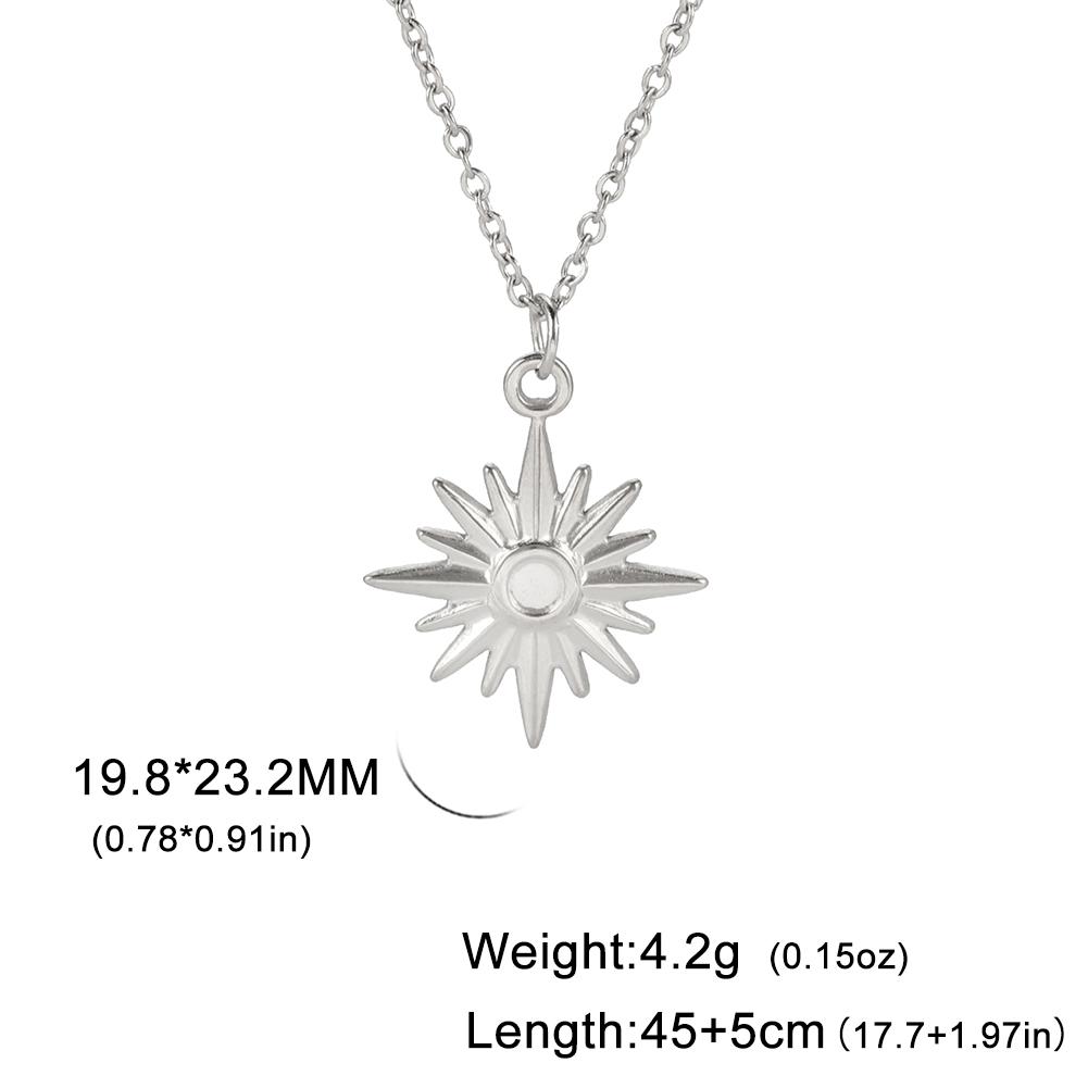 In Boho Sun Star Pendant Necklace for Women Stainless Steel Gold Choker Neck Chain Jewelry Birthday Gift