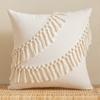 30x50cm 45x45cm Tassel White Throw Pillow Cover Cotton Linen Farmhouse Lumbar Pillowcase Indoor Outdoor Decorative Cushion Cover