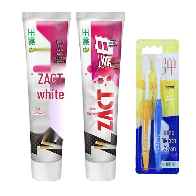 Lion Stain Removal Whitening Toothpaste & Toothbrush Bundle