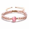 White Pink Opal Natural Stone Weaving Yoga Friendship Bracelet Healing Opal Stone Woven Bracelet