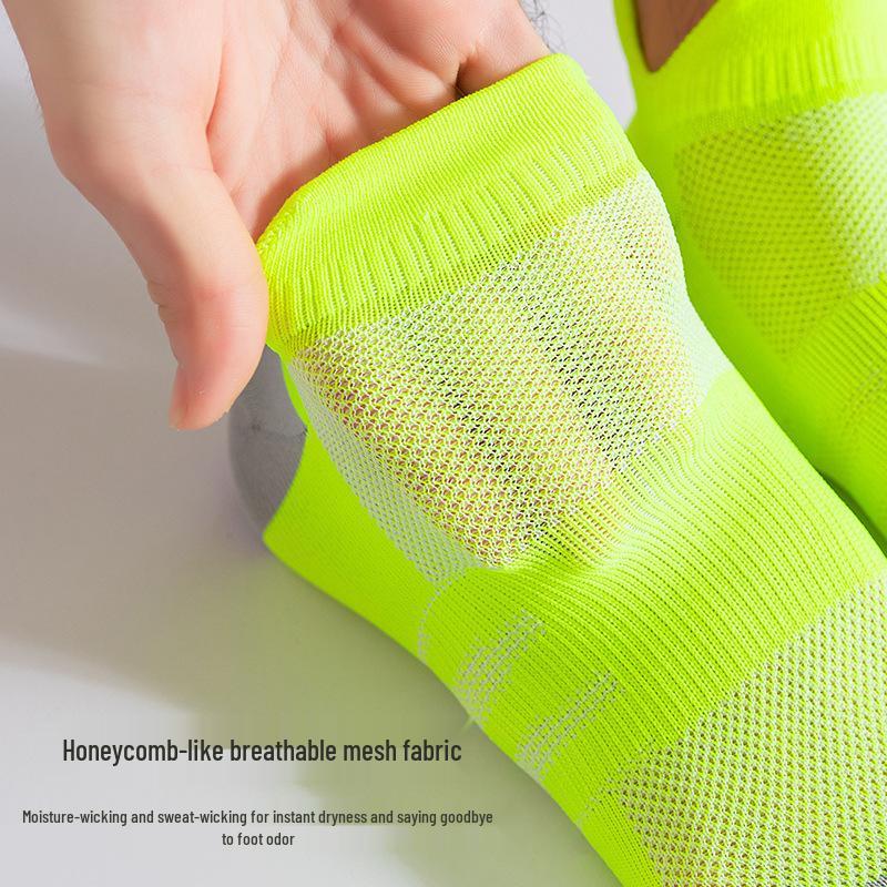 Men's Ultra-thin Breathable Low-Cut Sports Ankle Socks for Running & Fitness - Trendy Compression Boat Socks