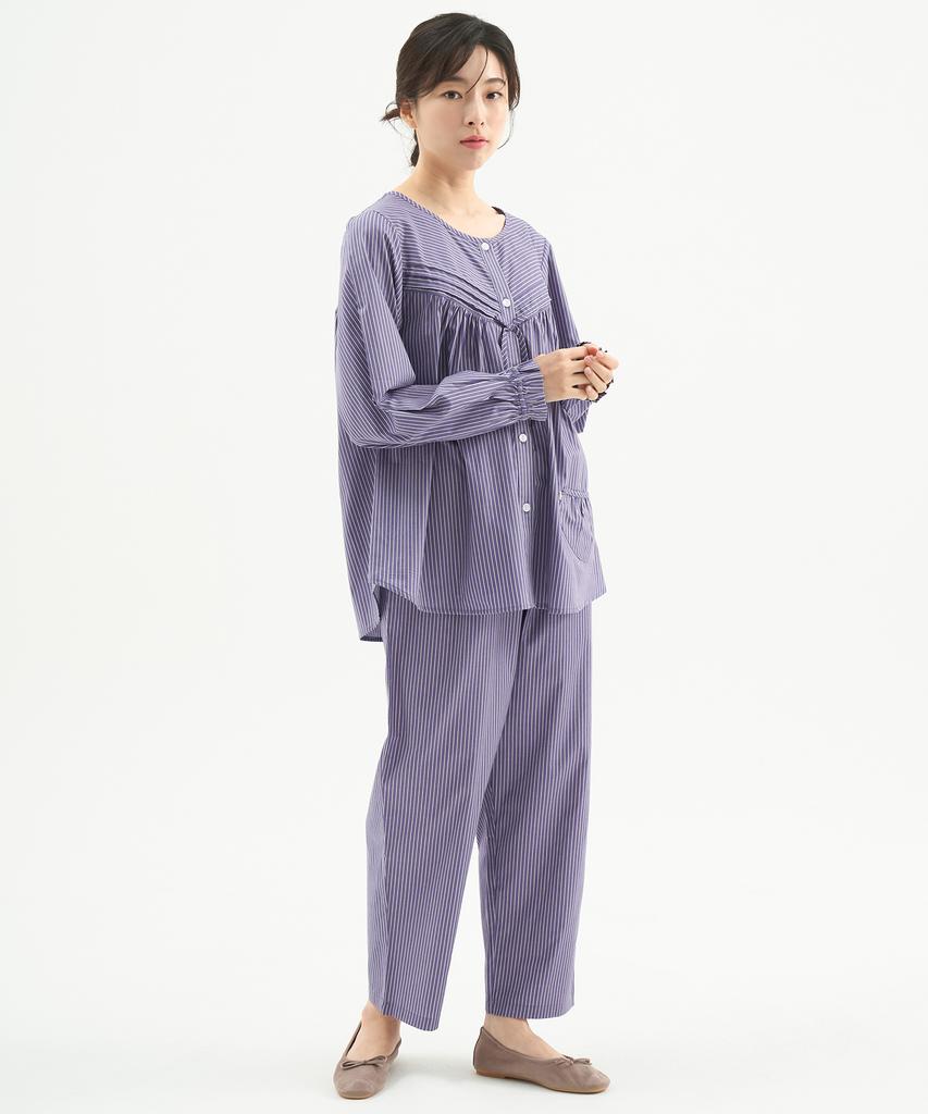 Meipeullawo Purple St Long Sleeve Pure Cotton Women'S Plus Size Pajama Set