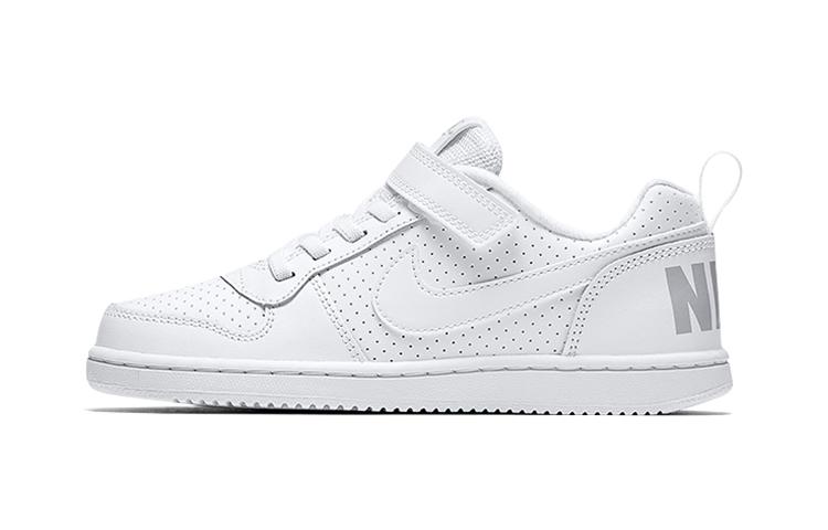 

Nike Court Borough Low Hook and loop Low top Skateboard Shoes White Children Aged 3 7 Years Old 870025-100 12C