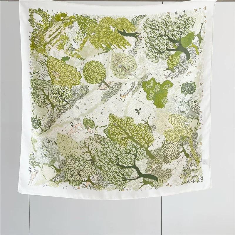 New 100% Natural Silk Scarf Square Female Fashion Beach Pashmina Bufanda Folral Women Shawl Wraps Bandana Scarves Foulard sjaal