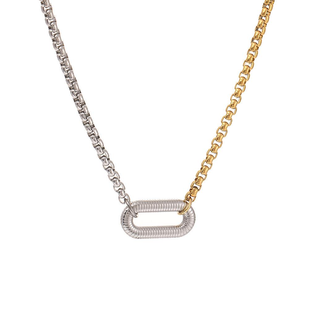 European & American Trendy Geometric Stainless Steel Choker Necklace