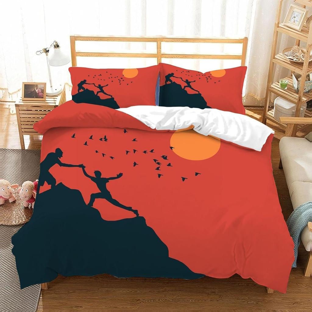 Rock Climbing Single Duvet Cover Set Teen Adult Bedding Sets 3D Print 2 Pieces Soft Microfiber Quilt Cover and Pillowcases 75*50