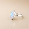 Moonstone Ring 925 Sterling Silver, Marquise Rainbow Moonstone Ring, Blue Flash Gemstone Jewelry, Handmade Minimalist Ring