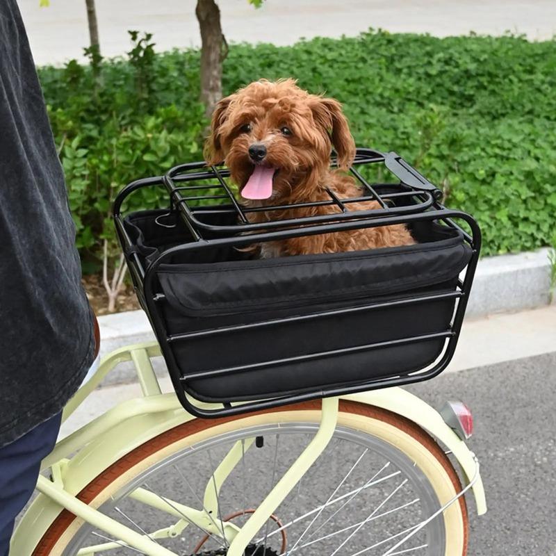 Bike Rear Basket,Heavy Duty,bicycle Rear Organizer,Pet Carrier Cargo Case for Cycling Riding Outdoor Camping Groceries Daily.