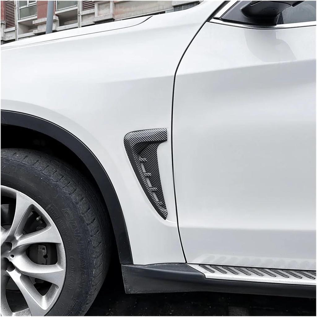 Car Bumper Spoiler Shark Gills Side Flow Fender Vent Stickers Cover Body Kits Vent Trim Compatible With BMW X5 F15 M Sport 2014-2018(Carbon Fiber)