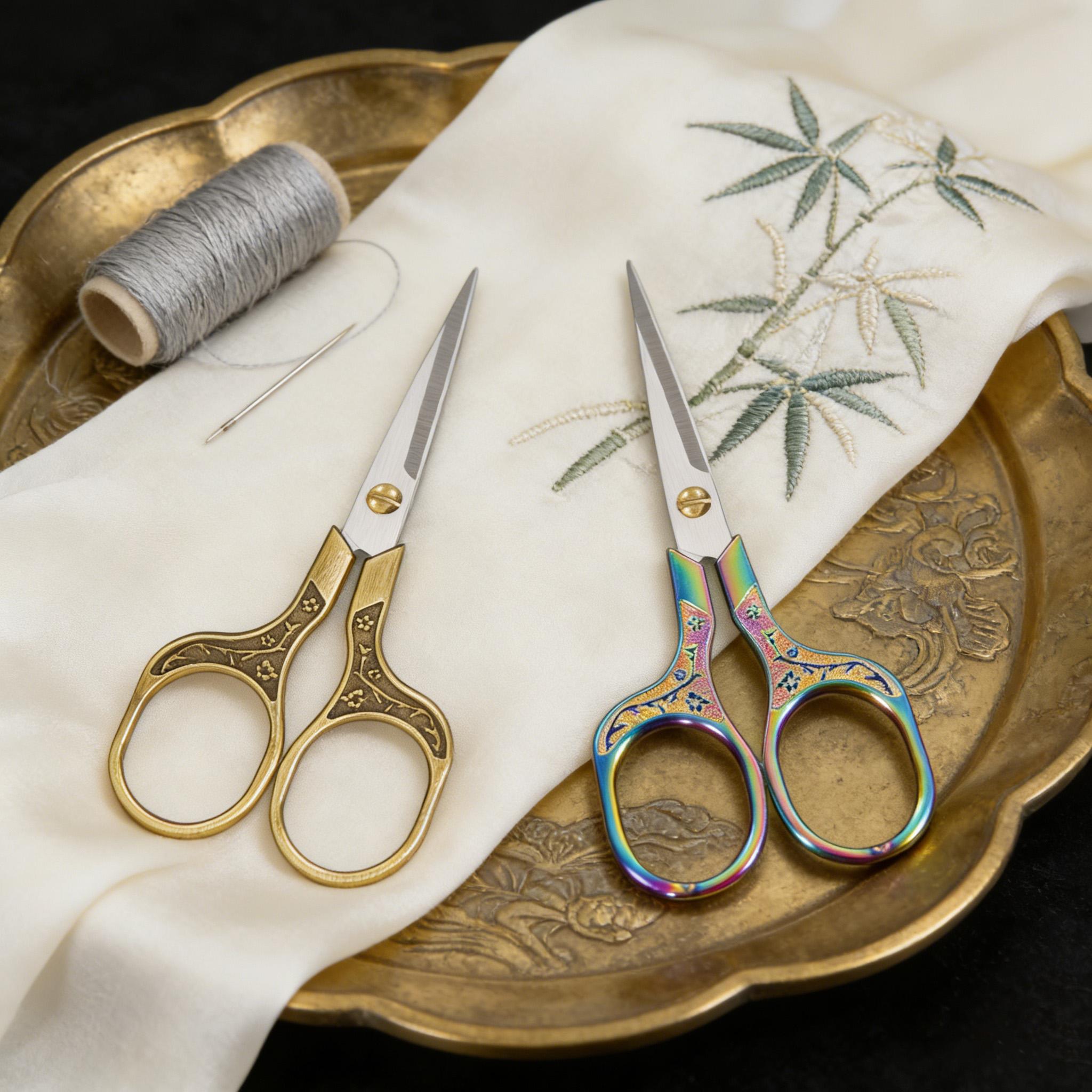 

2/4/6/8PCS,Plum Blossom Embroidery Scissors Vintage Craft Shears Sharp Needlework Thread Trimming DIY Handmade Sewing Supplies