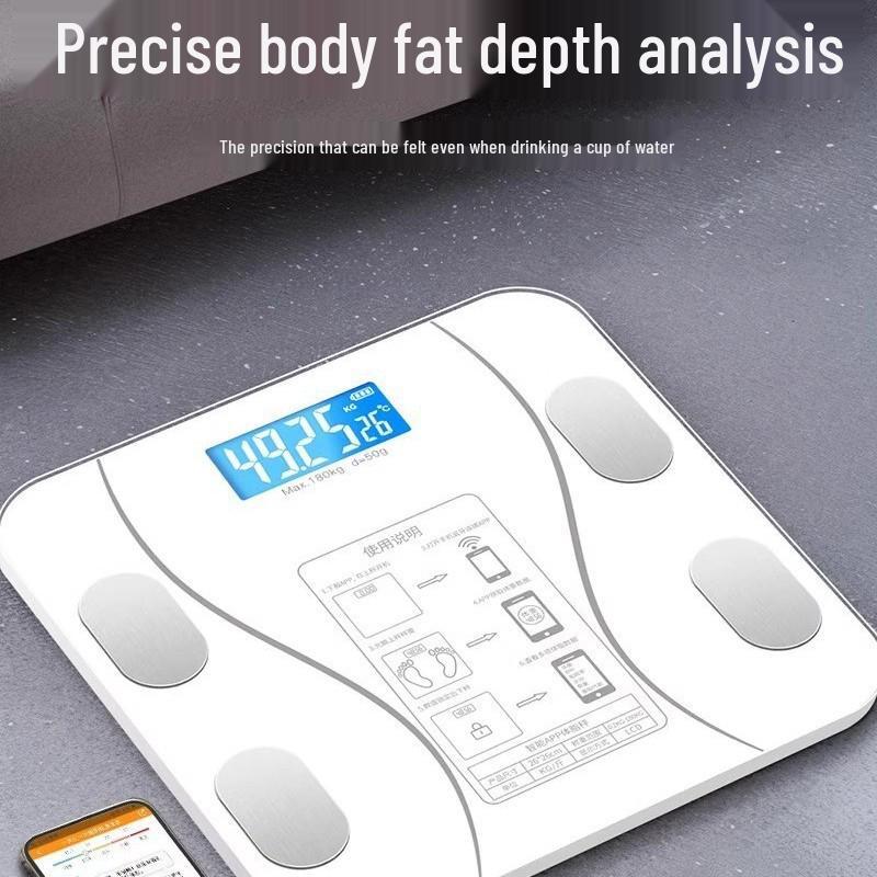 Smart Rechargeable Body Fat Scale: Precise, Durable, Compact Digital Weight Measurement