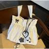 Koreanische Gepunktete Schultertasche Damen Nylon-Tragetasche Niedliche Schleife Liebe Notiz Gedruckte Tragetasche Rock Design Magnetverschluss Achseltasche