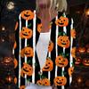 Dámský podzimní svetr s dlouhým rukávem, halloweenským potiskem a zapínáním na knoflíky pro sváteční nošení