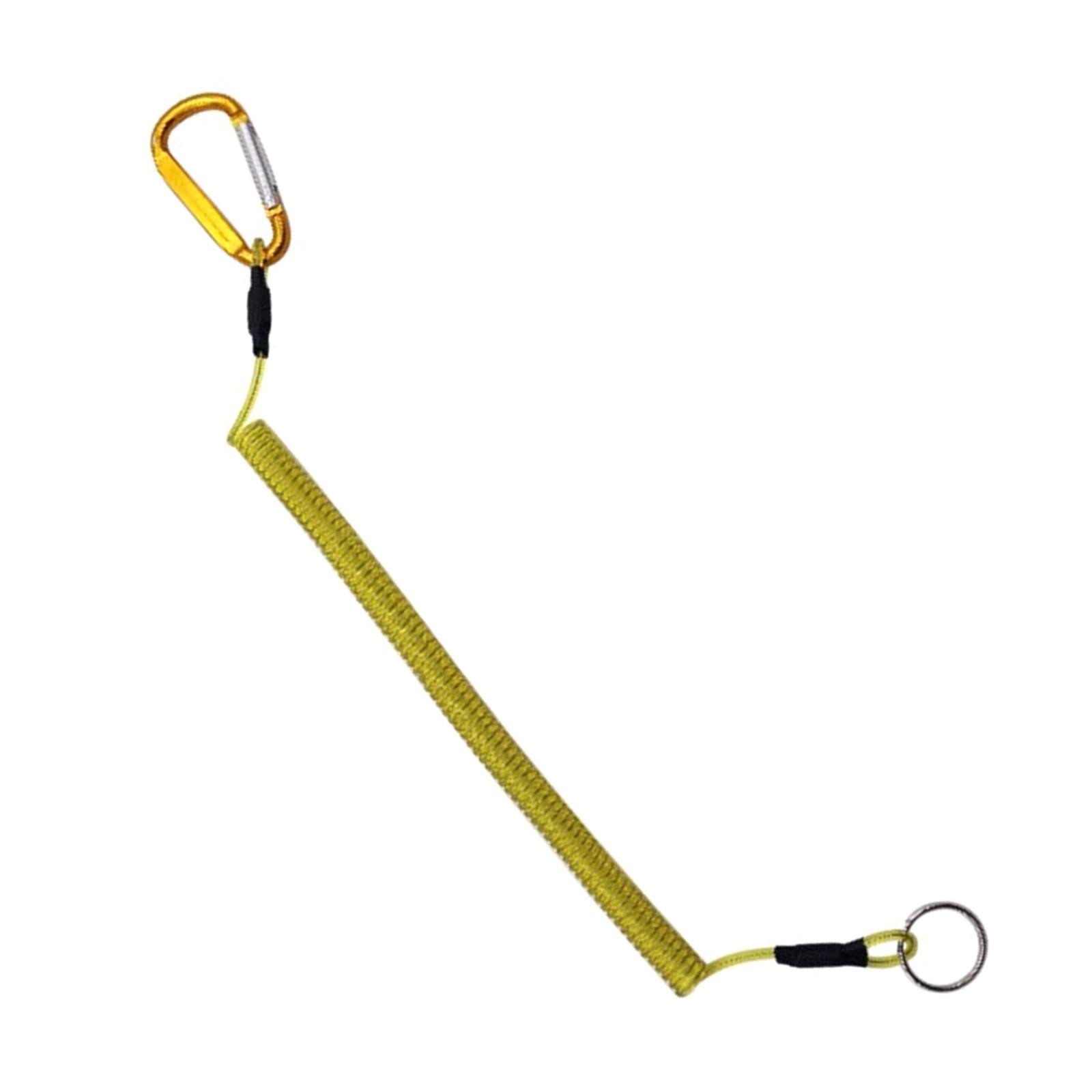

Fishing Tackle Coiled Tether Spring Fishing Lanyard 35cm Retractable Safety Lanyard with Metal Clip for Plier Heavy Duty жёлтый