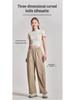 Women's Spring-Summer Curved Blade Wide-Leg Casual Pants - Loose, Straight, Versatile, Nine-Point Length