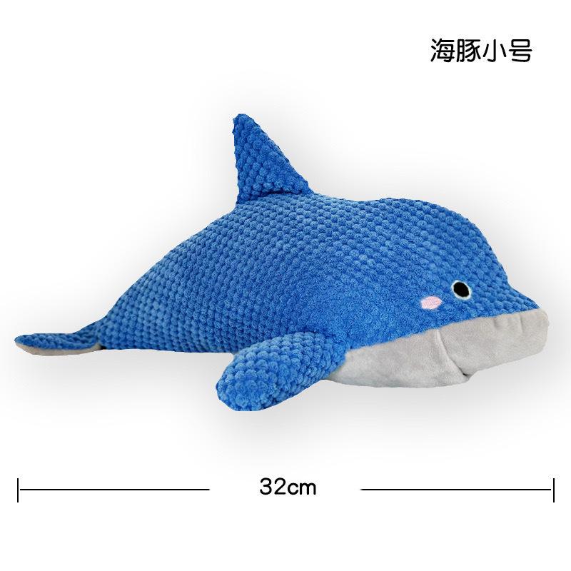 Cross-border New Style Plush Pet Dog Toy Dolphin Sounding Sniffing Puzzle Stress-relief Training Food-hiding Supplies