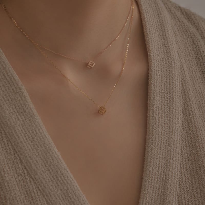 BONAFIDE JEWELRY Small Frame Cube Necklace