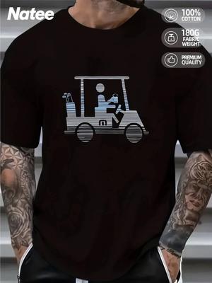 Golf Cart Grafik T-Shirt Lustiges Sommer Casual Shirt Trendiges Geschenk für Golf-Liebhaber