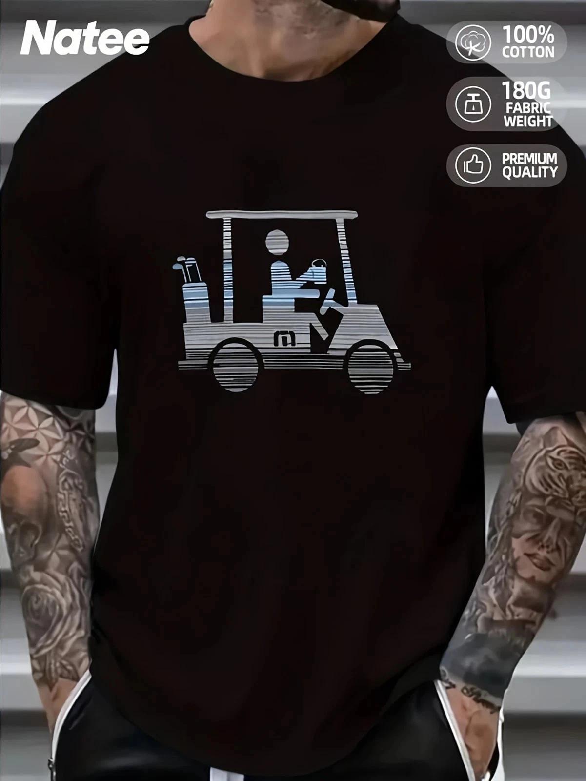 

Golf Cart Graphic T Shirt Funny Summer Casual Tee Trendy Golf Lover Gift M