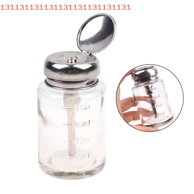 Dispenser Pump Bottle for Nail Polish Down Push Remover Bottles Empty Pumping Jar Airless Press Manicure Clear Liquid Makeup
