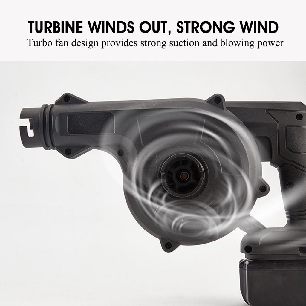 2 In 1 2800W Cordless Electric Air Blower Vacuum Cleannig Blower Blowing & Suction Leaf Dust Collector for Makita 18V Battery